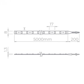 FITA LED ECO 12V 5W/M ROLO C/ 5 METROS IP20 3000K | STELLA STH7804/30