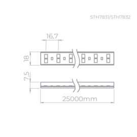 FITA LED KIT TENSÃO DE REDE DOUBLE LINE 25 METROS 10W/M 3000K 127V IP67 | STELLA STH7831/30 FITA LED KIT TENSÃO DE REDE DOUBLE LINE 25 METROS 10W/M 3000K 127V IP67 | STELLA STH7831/30