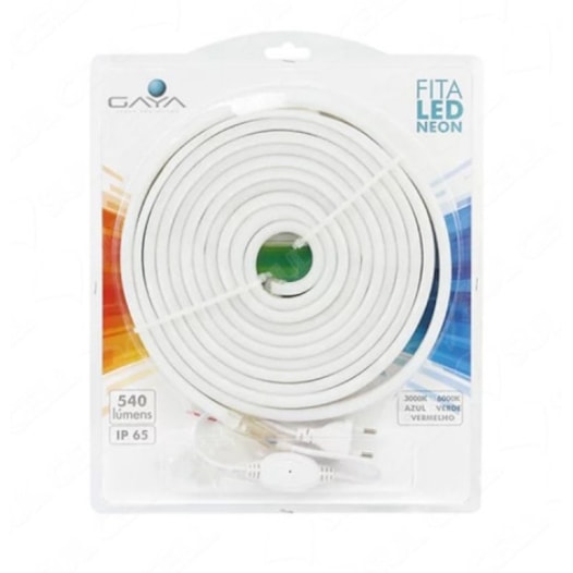 FITA LED NEON VERDE 110V 5 METROS C/ ABRAÇADEIRA, TERMINAL E PLUG | GAYA 9010