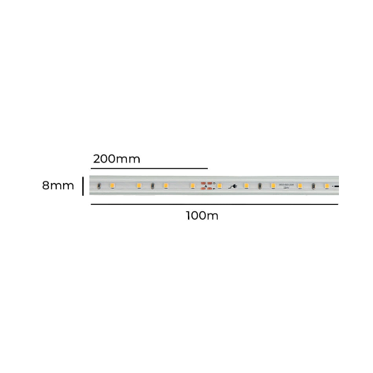 FITA MANGUEIRA LED 100 METROS 3000K 8W/M 127V | NORDECOR 7119