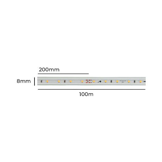 FITA MANGUEIRA LED 100 METROS 4000K 8W/M 220V | NORDECOR 7123