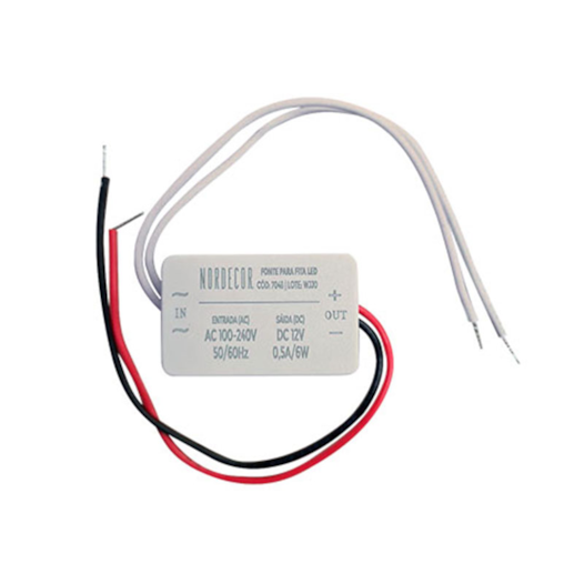 FONTE DRIVER SLIM MINI 0,5A 6W 12V | NORDECOR 7048