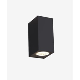 HOME ARANDELA DE PAREDE DUBLÊ FACHO DUPLO EXTERNO 1XMR16 15X9,5X7,2CM ABS E VIDRO PRETO | OPUS LED OPS 81225