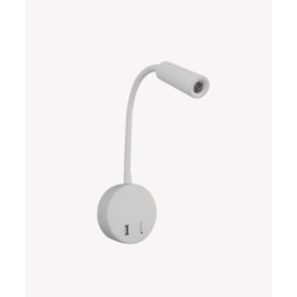 HOME ARANDELA DE PAREDE LED MAMBA ARTICULÁVEL 3000K 3W BIVOLT 9X25CM ALUMÍNIO BRANCO | OPUS LED OPS 38827