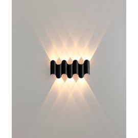 HOME ARANDELA DE PAREDE LED SCHALA EXTERNO 3000K 7W BIVOLT 12X26X3,8CM ALUMÍNIO PRETO | OPUS LED OPS 85766