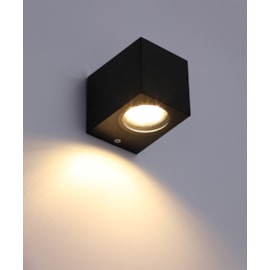 HOME ARANDELA DE PAREDE SOLO EXTERNO 1XMR16 8X7,2X9,5CM ABS E VIDRO PRETO | OPUS LED HM 81201