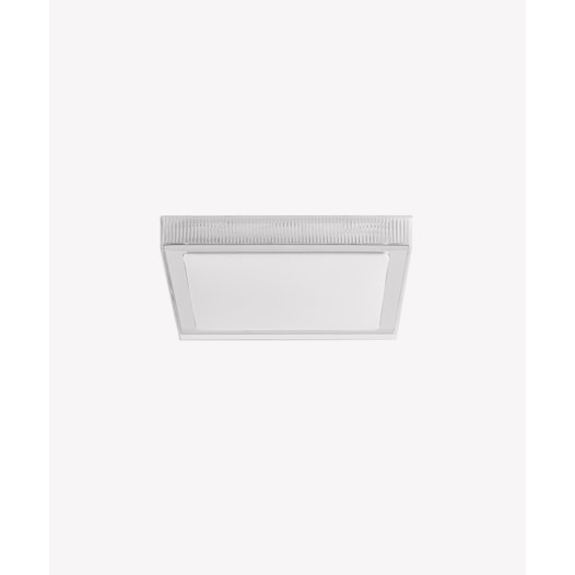 HOME PLAFON AQUARIUS QUADRADO 3000K 24W BIVOLT 28X28X8,5CM ACRÍLICO TRANSPARENTE  | OPUS LED OPS 84370