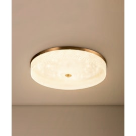 HOME PLAFON DE SOBREPOR LED CRISTAL REDONDO 3000K 48W BIVOLT 55X8,5CM ACRÍLICO DOURADO | OPUS LED OPS 84356