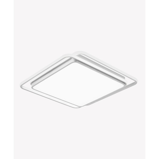 HOME PLAFON DE SOBREPOR LED HOOP MULTITEMPERATURA 72W BIVOLT 50X50X6CM FERRO E ACRÍLICO BRANCO | OPUS LED OPS 82901