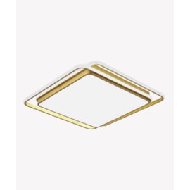 HOME PLAFON DE SOBREPOR LED HOOP MULTITEMPERATURA 72W BIVOLT 50X50X6CM FERRO E ACRÍLICO DOURADO | OPUS LED OPS 82925 HOME PLAFON DE SOBREPOR LED HOOP MULTITEMPERATURA 72W BIVOLT 50X50X6CM FERRO E ACRÍLICO DOURADO | OPUS LED OPS 82925