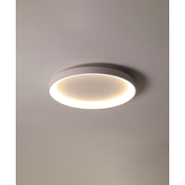 HOME PLAFON DE SOBREPOR LED ROUND REDONDO 3000K 28W BIVOLT 38X6,5CM ALUMÍNIO BRANCO | OPUS LED OPS 85476