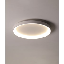 HOME PLAFON DE SOBREPOR LED ROUND REDONDO 3000K 36W BIVOLT 48X6,5CM ALUMÍNIO BRANCO | OPUS LED OPS 85483