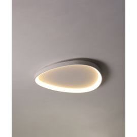 HOME PLAFON DE SOBREPOR LED SEIXOS 3000K 33W BIVOLT 52X52X6CM ALUMÍNIO BRANCO | OPUS LED OPS 84073