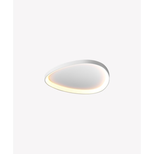 HOME PLAFON DE SOBREPOR LED SEIXOS OVAL 3000K 28W BIVOLT 42X42X6CM ALUMÍNIO BRANCO | OPUS LED OPS 84066