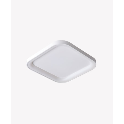 HOME PLAFON DE SOBREPOR LED SQUARE QUADRADO 3000K 32W BIVOLT 38X38X6,5CM ALUMÍNIO BRANCO | OPUS LED OPS 85452