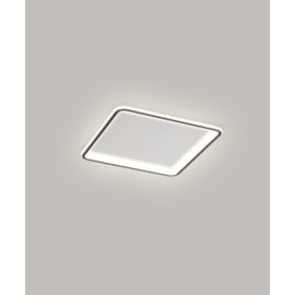 HOME PLAFON DE SOBREPOR LED TELAIO QUADRADO 3000K 32W BIVOLT 40X4,5CM POLICARBONATO E FERRO PRETO | OPUS LED OPS 80914