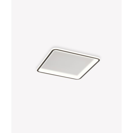 HOME PLAFON DE SOBREPOR LED TELAIO QUADRADO 3000K 32W BIVOLT 40X4,5CM POLICARBONATO E FERRO PRETO | OPUS LED OPS 80914