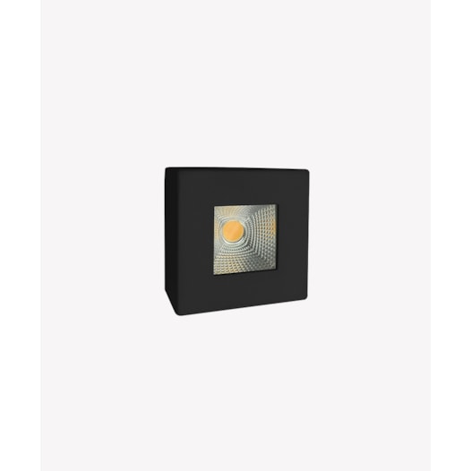 HOME SPOT DE SOBREPOR LED QUADRADO 3000K 5W BIVOLT 2,6X6,2X6,2CM ALUMÍNIO PRETO | OPUS LED HM 35567