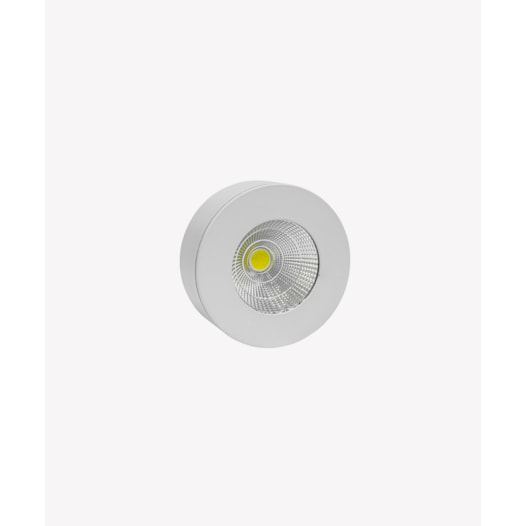 HOME SPOT DE SOBREPOR LED REDONDO 3000K 5W BIVOLT 2,8X7,4CM ALUMÍNIO BRANCO | OPUS LED OPS 33242