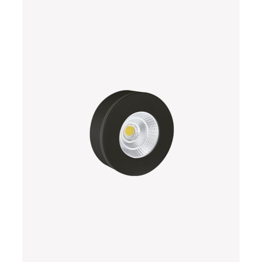 HOME SPOT DE SOBREPOR LED REDONDO 3000K 5W BIVOLT 2,8X7,4CM ALUMÍNIO PRETO | OPUS LED OPS 82598