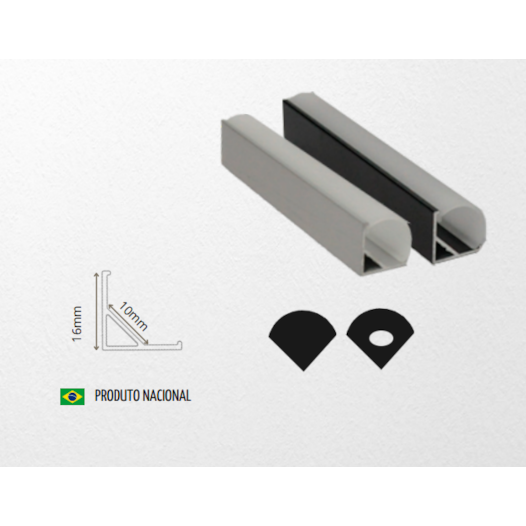 KIT PERFIL C/ FITA LED ANODIZADO CANTO LENTE BALOADA | BELLUCE ILUMINAÇÃO BLL-13736