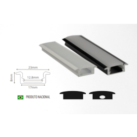 KIT PERFIL C/ FITA LED ANODIZADO EMBUTIR | BELLUCE ILUMINAÇÃO BLL-13726 KIT PERFIL C/ FITA LED ANODIZADO EMBUTIR | BELLUCE ILUMINAÇÃO BLL-13726