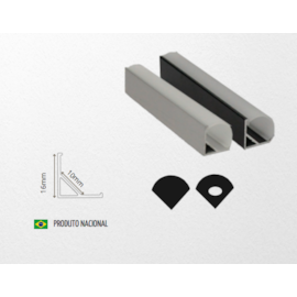 KIT PERFIL C/ FITA LED PRETO CANTO LENTE BALOADA | BELLUCE ILUMINAÇÃO BLL-14488 KIT PERFIL C/ FITA LED PRETO CANTO LENTE BALOADA | BELLUCE ILUMINAÇÃO BLL-14488