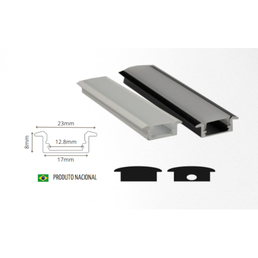 KIT PERFIL C/ FITA LED PRETO EMBUTIR | BELLUCE ILUMINAÇÃO BLL-13725 KIT PERFIL C/ FITA LED PRETO EMBUTIR | BELLUCE ILUMINAÇÃO BLL-13725