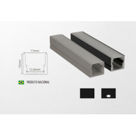 KIT PERFIL C/ FITA LED PRETO SOBREPOR | BELLUCE ILUMINAÇÃO BLL-13734 KIT PERFIL C/ FITA LED PRETO SOBREPOR | BELLUCE ILUMINAÇÃO BLL-13734
