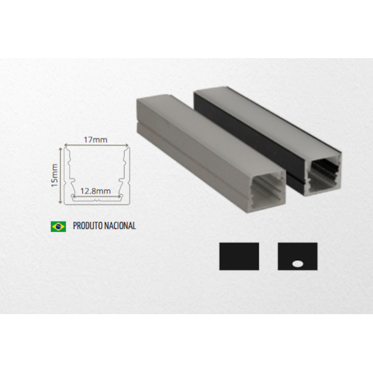 KIT PERFIL C/ FITA LED PRETO SOBREPOR | BELLUCE ILUMINAÇÃO BLL-13734 KIT PERFIL C/ FITA LED PRETO SOBREPOR | BELLUCE ILUMINAÇÃO BLL-13734