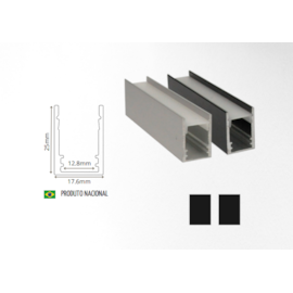 KIT PERFIL C/ FITA LED PRETO SOBREPOR LENTE RECUADA | BELLUCE ILUMINAÇÃO BLL-15723 KIT PERFIL C/ FITA LED PRETO SOBREPOR LENTE RECUADA | BELLUCE ILUMINAÇÃO BLL-15723