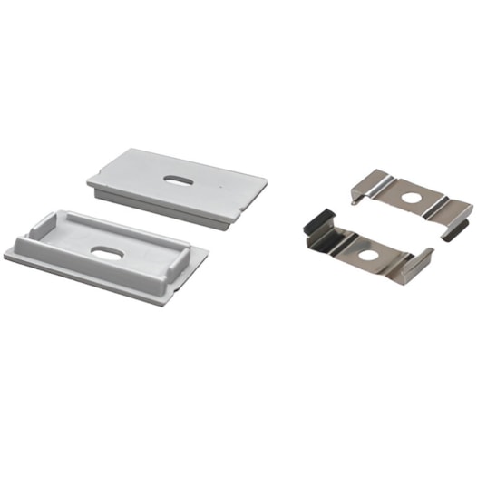 KIT TAMPA E GARRA P/ PERFIL SOBREPOR 20*30MM 10 UN (4235) | NORDECOR 4236