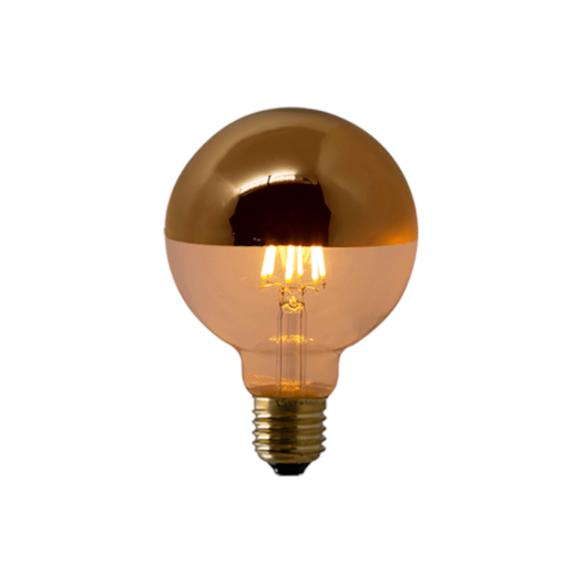 LÂMPADA DE FILAMENTO LED G95 SQUIRREL CAGE 6W 2200K BIVOLT ESPELHADA DOURADA | GMH LG95DGOLD-6W LÂMPADA DE FILAMENTO LED G95 SQUIRREL CAGE 6W 2200K BIVOLT ESPELHADA DOURADA | GMH LG95DGOLD-6W
