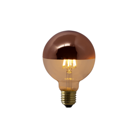 LÂMPADA DE FILAMENTO LED G95 SQUIRREL CAGE 6W 2200K BIVOLT ESPELHADA ROSÊ | GMH LG95DROSE-6W LÂMPADA DE FILAMENTO LED G95 SQUIRREL CAGE 6W 2200K BIVOLT ESPELHADA ROSÊ | GMH LG95DROSE-6W