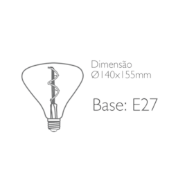 LÂMPADA FILAMENTO BIANCO BR140 5W 2700K BIVOLT | ROMALUX 70269 LÂMPADA FILAMENTO BIANCO BR140 5W 2700K BIVOLT | ROMALUX 70269