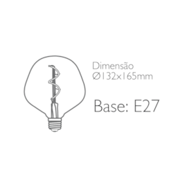 LÂMPADA FILAMENTO BIANCO M132 5W 2700K BIVOLT | ROMALUX 70266 LÂMPADA FILAMENTO BIANCO M132 5W 2700K BIVOLT | ROMALUX 70266