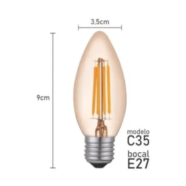 LAMPADA FILAMENTO C35 4W E27 2200K | NORDECOR 1046 LAMPADA FILAMENTO C35 4W E27 2200K | NORDECOR 1046