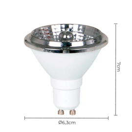 LÂMPADA LED AR70 GU10 12° IRC 90 3000K 7W BIVOLT | NORDECOR 1025