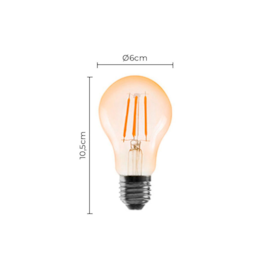 LÂMPADA LED BULBO FILAMENTO E27 ÂMBAR 2400K 4W BIVOLT | NORDECOR 1045