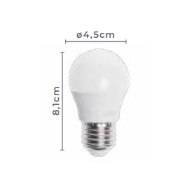 LAMPADA LED G45 4,9W 3000K | NORDECOR MLP5003