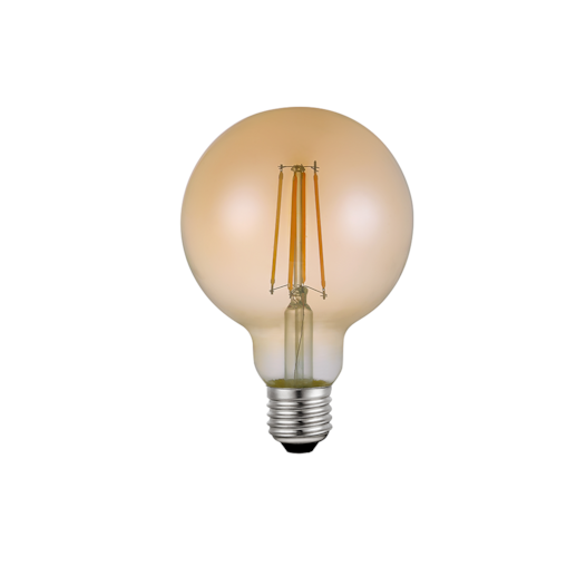 LÂMPADA LED GLOBO G125 FILAMENTO E27 ÂMBAR 2500K 6W BIVOLT | NORDECOR 1075 LÂMPADA LED GLOBO G125 FILAMENTO E27 ÂMBAR 2500K 6W BIVOLT | NORDECOR 1075