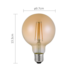 LÂMPADA LED GLOBO G95 FILAMENTO E27 2500K 6W BIVOLT | NORDECOR 1074