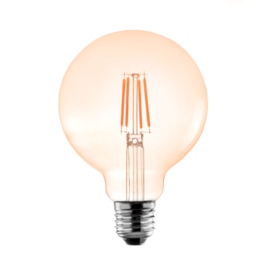 LÂMPADA LED GLOBO G95 FILAMENTO E27 ÂMBAR 2400K 4W BIVOLT | NORDECOR 1050 LÂMPADA LED GLOBO G95 FILAMENTO E27 ÂMBAR 2400K 4W BIVOLT | NORDECOR 1050