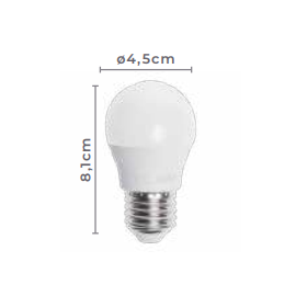 LÂMPADA LED MINI BULBO BOLINHA E27 6000K 4,9W BIVOLT | NORDECOR MLP5004