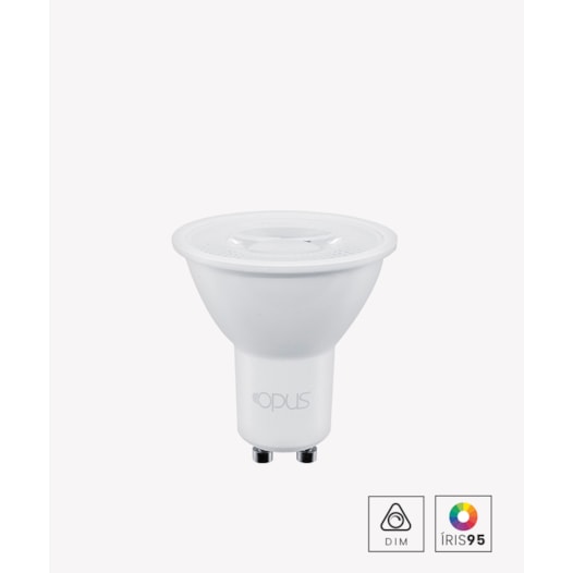 LÂMPADA LED MINI DICROICA DIMERIZÁVEL MR16 GU10 36° 2700K 7W 220V | OPUS LED LP 85995 LÂMPADA LED MINI DICROICA DIMERIZÁVEL MR16 GU10 36° 2700K 7W 220V | OPUS LED LP 85995