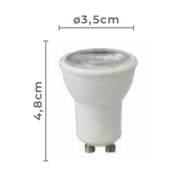 LÂMPADA LED MINI DICROICA GU10 36° IRC 90 3000K 4W BIVOLT | NORDECOR 1000