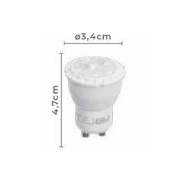 LÂMPADA LED MINI DICROICA GU10 38° 3000K 3W BIVOLT | NORDECOR MLP5029