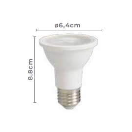 LÂMPADA LED PAR20 E27 40° 6000K 9W BIVOLT | NORDECOR MLP5030