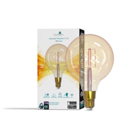 LÂMPADA LED SMART G125 FILAMENTO DIMERIZÁVEL 5W 1800K/2400K IP20 BIVOLT | GAYA 9876 LÂMPADA LED SMART G125 FILAMENTO DIMERIZÁVEL 5W 1800K/2400K IP20 BIVOLT | GAYA 9876