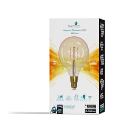LÂMPADA LED SMART G125 FILAMENTO DIMERIZÁVEL 5W 1800K/2400K IP20 BIVOLT | GAYA 9876 LÂMPADA LED SMART G125 FILAMENTO DIMERIZÁVEL 5W 1800K/2400K IP20 BIVOLT | GAYA 9876